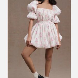 Maison Amory Romance Galore Floral Bubble Mini Dress